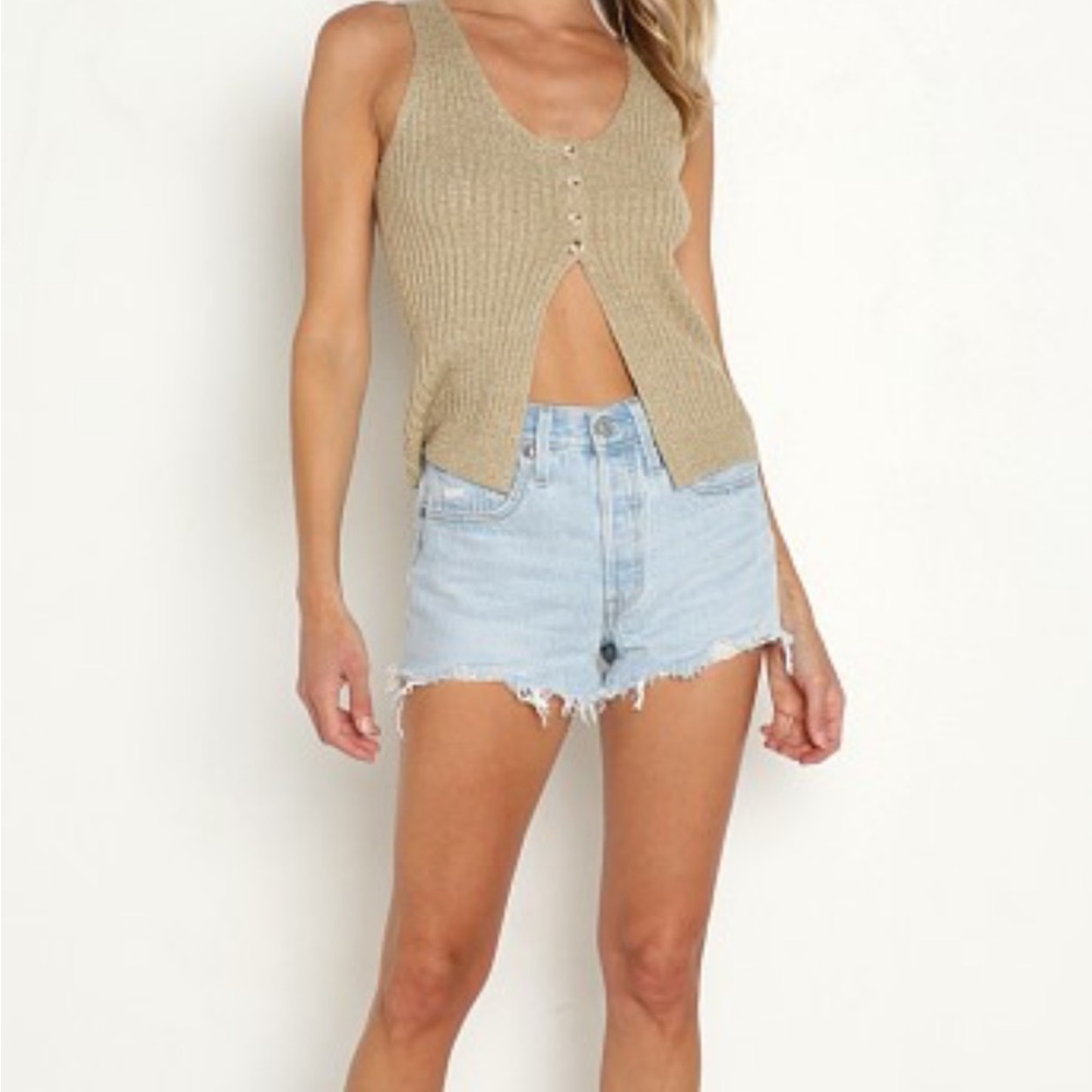 Levi's Tan Button-Front Women's Tank Top